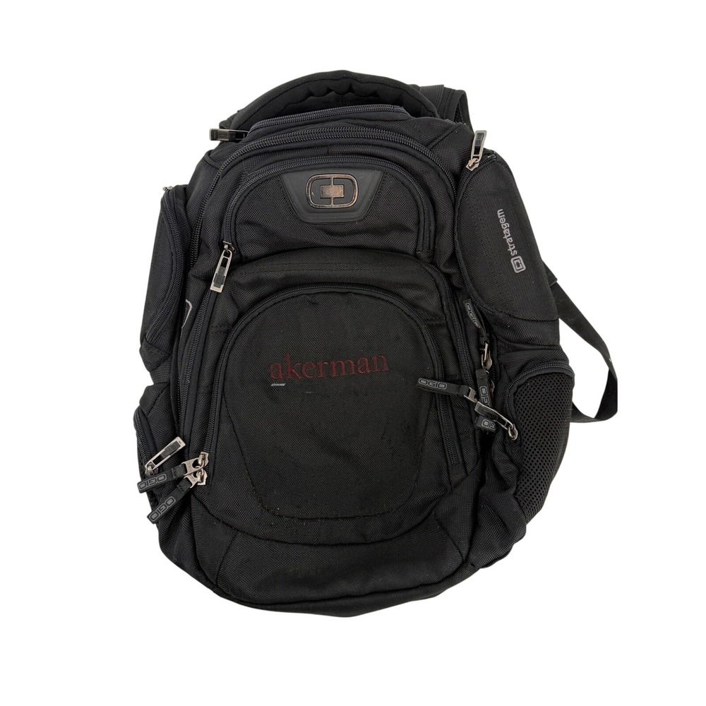 OGIO Stratagem Backpack Black‎ Heavy Duty Laptop Travel Bag Akerman Logo